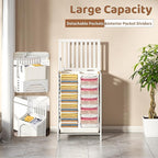 FILWH Laundry Hamper with Lid (16.9 * 13 * 26.5inches) Large Bamboo Laundry Bin Basket 85L Clothes Hamper with 1 Removable Bag Storage baskets for Bathroom (White)