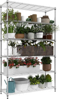 6 Tiers Storage Shelves Load 2100LBS, Metal Shelving Wire Metal Shelving Unit Shelves for Storage Adjustable Garage Shelving for Pantry Kitchen Garage Chrome 17.7" D x 47.3" W x 82.4" H