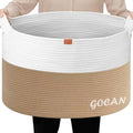 Storage Baskets for Organizing D22"H14" Large blanket basket laundry basket Cotton Rope Woven Basket for toy towl in Living Room (Jute/Beige) XXXL