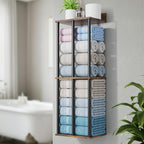 Towel Racks for Bathroom Wall Mounted, Upgraded Bathroom Towel Holder Bath Storage Rack for Rolled Towel, Small Towels, Folded Towels, Rustic Organizer Rack with Shelf