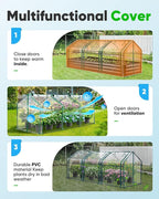 Quictent Mini Greenhouse, Portable Quick-Setup Small Tabletop Waterproof UV Protected PVC Cover Shelter for Outdoors/Indoors W/ Raised Base for Garden Plant Seed Starting, 8 Stake, 95"x36"x36", Clear