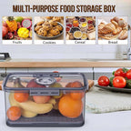 Bread Box Bread Boxes for Kitchen Counter Airtight, Time Recording Bread Storage Container with Lid, Bread Keeper for Homemade Bread, Toast, Bagel, Donut and Cookies, Grey