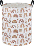 Essme Kids Laundry Basket,Rainbow Hamper Collapsible Canvas Waterproof Storage Bin for Girls, Cute Hamper,Gift Baskets.(Dream rainbow)