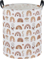 Essme Kids Laundry Basket,Rainbow Hamper Collapsible Canvas Waterproof Storage Bin for Girls, Cute Hamper,Gift Baskets.(Dream rainbow)