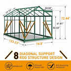 Vasitelan 6 x 10 FT Outdoor Greenhouse, Polycarbonate Greenhouse with Aluminum Frame for Backyard, Green Houses for Outside Garden Backyard, Patio (Green)
