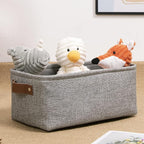 DULLEMELO Small Collapsible Fabric Basket for Organizing, Shelves, Closets, Laundry, Nursery, Decorative Gift Basket (Gray)
