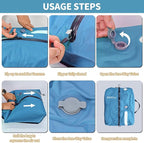 EULANT Reusable Vacuum Bags for Travel,Waterproof Professional IP67 Reusable Vacuum Compression Bags for Backpack Travel and business trip Space Saver Bags