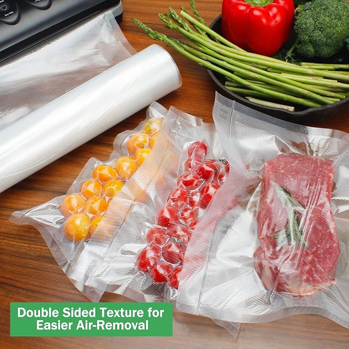 Vacuum Sealer Bags Rolls 2-Pack 11"X50' Commercial Grade BPA Free Double Sides Textured Vacuum Seal Bags Compatible with FoodSaver and Sous Vide Cooking (Total 100 Feet)