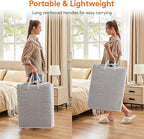 Lifewit 3 Pack Laundry Basket 125L Each, Collapsible Clothes Hamper with Reinforced Handles, Freestanding Waterproof Design for Bedroom and Laundry Room, Grey 375L Total