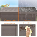 320 Gallon Waterproof Outdoor Storage Box,Large Resin Deck Box,Lockable Outside Storage Box Container for Patio Furniure,Garden,Tools (320 Gallon,Grey)