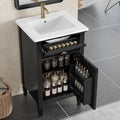 20 in Small Bathroom Vanity with Sink,Soft Closing Door,Tilt-Out Drawer and Adjustable Shelf,Solid Wood Modern Single Bathroom Sink Cabinet,Freestanding (Black)