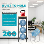5 Gallon Water Jug Holder Stand 3-Tier Water Bottle Storage Rack & Dispenser Organizer with Stainless Steel Frame, BPA-Free Fast-Flow Spout, Heavy-Duty Wood Top Shelf for Home Kitchen & Office