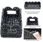 Black Toilet Basket,Scalloped Wicker Basket for Toilet Paper Storage,Small Slim Storage Baskets for Shelf,Bedroom,Living Room,Rectangle