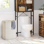 Large Laundry Hamper 16"x13"x22" - Tall Woven Laundry Basket, Cotton Rope Dirty Clothes Hamper, Baby Kids Nursery Wicker Laundry Basket, Bedroom Aesthetic, Soft Laundry Bin, White Hamper, 75L