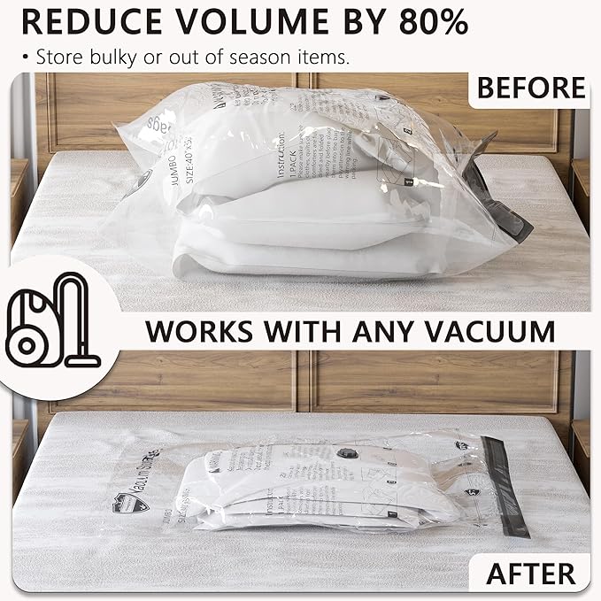 Travel Vacuum Storage Bags with Electric Pump, Space Saver Seal Compression Packing Bags for Clothing Bedding Comforters Blankets Pillows Clothes, 10 Large