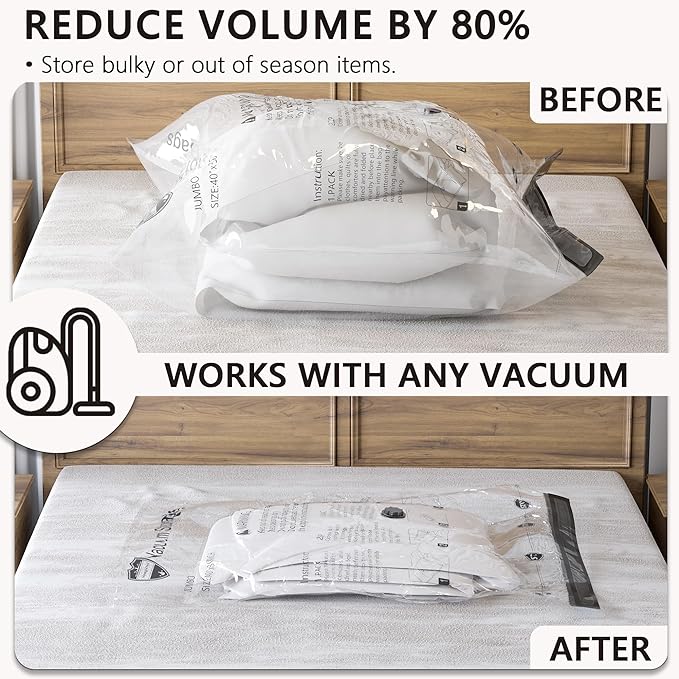 Travel Vacuum Storage Bags with Electric Pump, Space Saver Seal Compression Packing Bags for Clothing Bedding Comforters Blankets Pillows Clothes, 10 X-Jumbo
