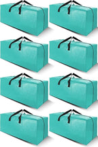 Cosy Family 8 Pack Heavy Duty Extra Large Moving Bags with Backpack Straps - Strong Handles & Zippers, Storage Totes For Space Saving, Fold Flat, Alternative to Moving Box, Aquamarine