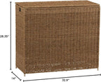 Household Essentials Brown ML-5445 Wicker 3 Compartment Laundry Sorter with Lid | 3 Section Clothes Hamper