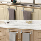 KES Over The Cabinet Door Towel Rack, Kitchen Towel Holder, Over The Cabinet Door Kitchen Towel Bar SUS304 Stainless Steel 2 Pack Brushed Finish, KTH200S26-2-P2