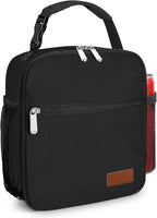 Small Lunch Box Insulated Lunch Bag for Men Women Kids, Reusable Lunch Bags Portable Small Lunch boxes Cooler Bag for School/Work/Picnic, Black 12-Can(6.5L)