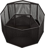 Annova Mesh Desk Organizer Rotate with 5 Compartments Spinning Tidy Candy/Pen Holder Office, Art Supply, Storage, Classroom, Home (Black)