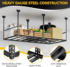 3x6 Ft Overhead Garage Storage Rack, 28-41 inch Height Adjustable Ceiling Mounted Organization Rack, 700 lbs Weight Capacity, 36"x72" Metal Rack for Garage Storage with Hanging Rods