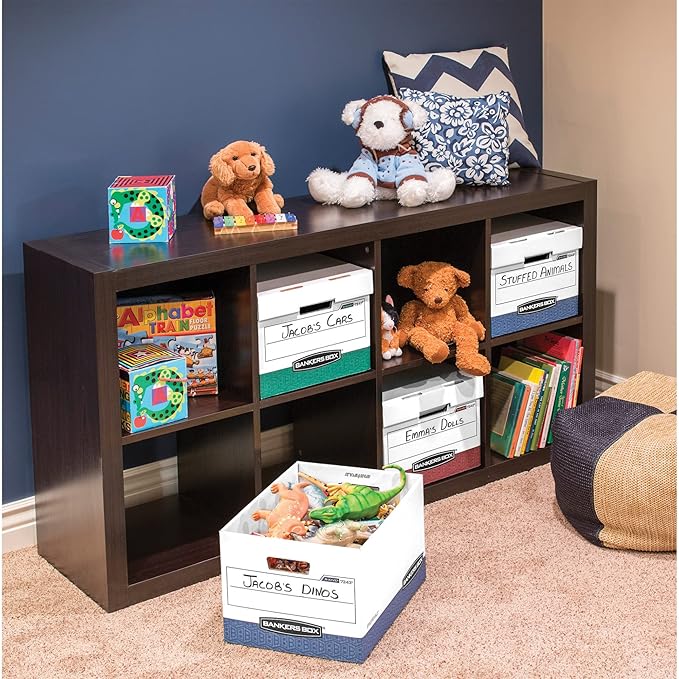 Bankers Box 12-Pack R-Kive Heavy Duty File Storage Boxes with Lids, FastFold Assembly, Letter/Legal, (07241)