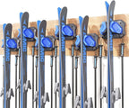 Ski & Snowboard Wall Rack for Garage Wall Fits Any Ski/board, Ski Wall Mount Holders Damage-Free Storage Rack, Garage Organization Space-Saving Winter Gear Organizer, Blue, 6 Pack