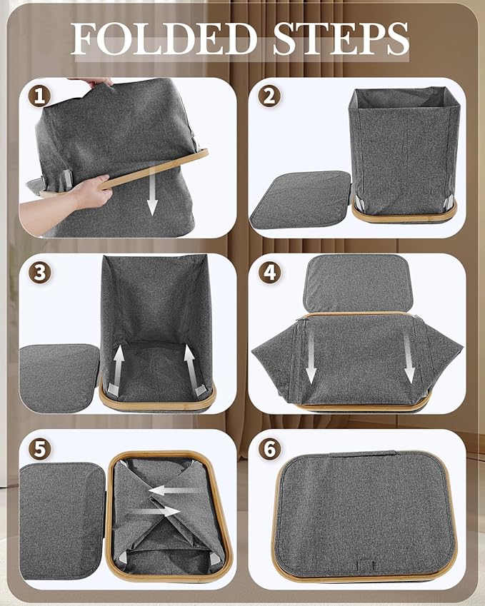 Laundry Hamper with Wheels, 110L Large Clothes Hamper with Removable Inner Bag, Collapsible Dirty Clothes Basket for Dorm, Rolling Dirty Clothes Basket for, Bedroom, Bathroom, Laundry Room