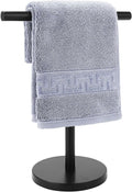 T-Shape Bath Hand Towel Holder Stand, Stainless Steel Free Standing Hand Towel Rack, for Bathroom Kitchen & Countertop, Matte Black