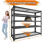 Storage Shelves Heavy Duty, 4 PCS 48" L x 18" W x 72" H Garage Wire Shelving Unit Loads 2800LBS, 5-tier Adjustable Metal Industrial Utility Shelf Rack for Kitchen, Laundry Room, Warehouse, Basement
