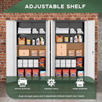 Greenvelly Metal Garage Storage Cabinet with Doors and Adjustable Shelves,72" Steel Lockable File Cabinet for Home Office,Garage,School(Black Grey,36" W x 18" D)