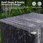 Aoxun 60 CU.FT. Outdoor Storage Shed with Lid Chain for 2 Trash Can & Pneumatic Support Rod Waterproof Trash Can Shed for Patio Lawn Poolside