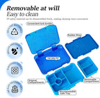 Bento Lunch Box for Kids, 6 Compartments BPA Free, Dishwasher Safe Back to School Snack Bento Lunch Containers Boxes, Ideal Portion Sizes for On-the-Go Meal, Shiny Blue