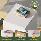 DEVAISE 3 Drawer Mobile File Cabinet with Lock, White Wood Rolling Filing Cabinet for Under Desk, Fits Letter/Legal/A4 Size for Home Office