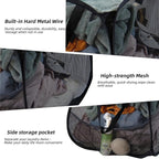 Collapsible Laundry Basket 90L, Foldable Mesh Pop-up Laundry Hamper with Handles, Dirty Clothes Hamper for Laundry with Side Storage Pocket (Green)