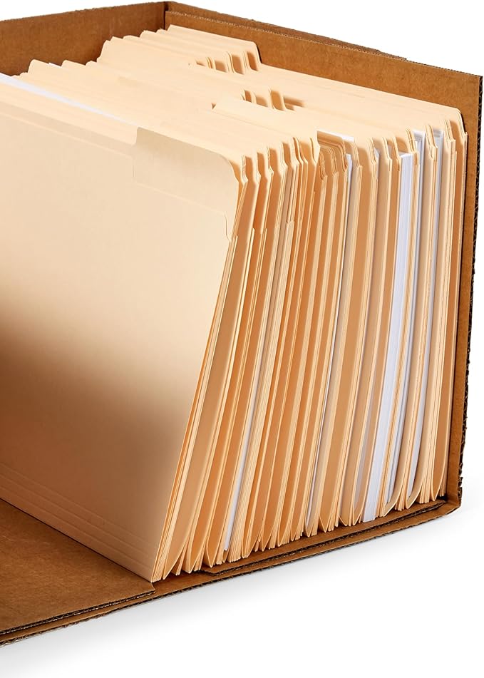 Amazon Basics Storage/Filing Boxes with Lift-Off Lid, Letter/Legal Size, Collapsible, Tape-Free Assembly, White, 16.2" L x 12.5" W x 10.5" H, 20-Pack