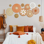 Tatuo 11 Pcs Boho Wall Basket Decor Decorative Bulrush Woven Basket Wall Decor Art Round Farmhouse Hanging Baskets for Kitchen Rustic Home Summer Decorations, Multi Sizes(Delicate)