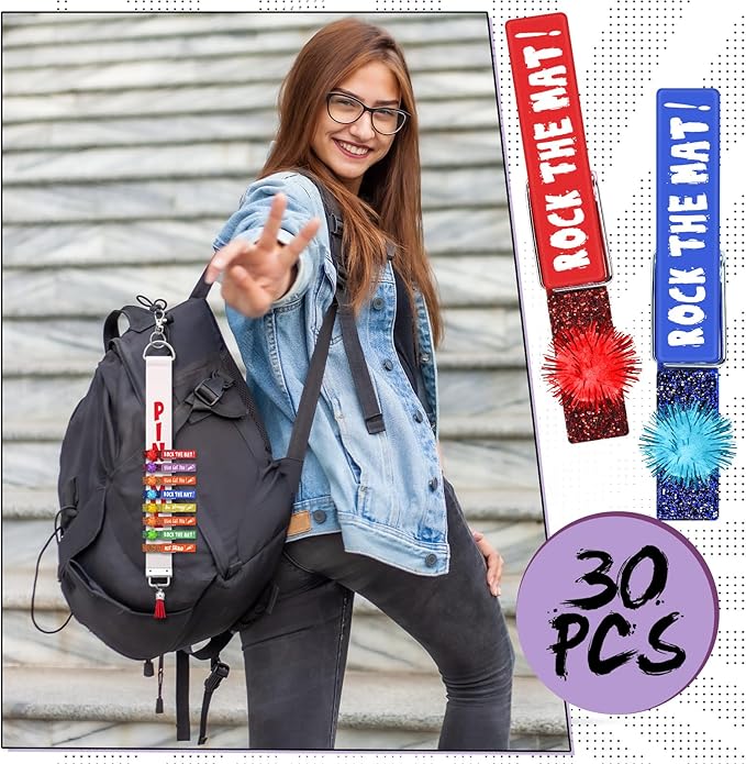 Kigeli 30 Pcs Spirit Clips Cheer Pins Cheerleader Gifts Clothes Pins for Backpacks Competition Glittered for Team Cheer Gifts Stuff Supplies Party Favors Accessories Bulk(Multicolor,Color Balls)