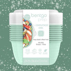 Bentgo Prep - 1-Compartment Bowls with Custom Fit Lids - Reusable, Microwaveable, Durable, PFAS & BPA-Free, Freezer and Dishwasher Safe Meal Prep Food Storage - 10 Bowls & 10 Lids (Sage Leaf Glitter)