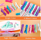 Senbowe 48 Pack Colorful Plastic Clothespins,Heavy Duty Clothes Pins Clips with Springs,Non-Slip Clips for Hanging Clothes,Towels,Crafts,Picture Clips Food Package Clips,Air-Drying Clothing Pin Set