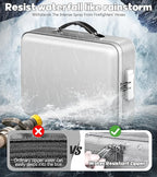 Fireproof Document Box, Hard Case Highly Flame-Resistant Fire Proof Waterproof File Organizer with Lock, Portable Fire Safe for Important Documents & Valuables Storage (Gray, ‎15"*11"*5")