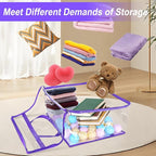 4 Pack Clear Zippered Storage Bags for Clothes, Closet Organizers and Storage Vinyl Bag for Bedding, Linen, Blankets, Comforters, Clothes & Toys Multi Purpose & Space Saver PVC Organizers