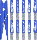 Kigeli 30 Pcs Spirit Clips Cheer Pins Cheerleader Gifts Clothes Pins for Backpacks Competition Glittered for Team Cheer Gifts Stuff Supplies Party Favors Accessories Bulk(Blue, Silver,Shiny)