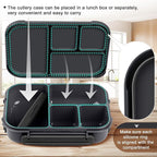 Lunch Box Kids,Bento Box Adult,Leakproof Lunch Containers for Adults/Kids/Toddler,1200ML-4 Compartments bento Lunch box with Utensil,Microwave & Dishwasher & Freezer Safe (Dark Gray)