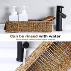 Resin Wicker Toilet Paper Basket: Water-Resistant Handmade Organizer - Natural Tan for Organic Back of Toilet Tank top & Scandinavian Kitchens 1pack