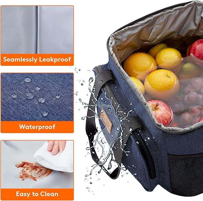 Lifewit Large Lunch Bag, Insulated Lunch Box, Soft Cooler Cooling Tote for Adult Men Women, Dark Blue 24-Can (15L)