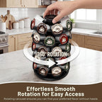 EVERIE Coffee Pod Carousel Organizer for Countertop, Holds 40 Single-Serve Coffee Pods, Smooth 360° Rotating Holder, Space-Saving Coffee Station Storage, Compact 8" x 8" x 12.4"