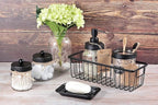 SheeChung Hanging Wall Wire Baskets - Small, 3 Pack - Portable Metal Wall Mount Basket, Farmhouse Rustic Home Food Storage Organizer for Cabinets, Pantry, Closets, Bathroom, Kitchen, Bedroom (Black)