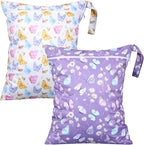 Shappy 2 Pcs Large Travel Laundry Bag Washable Waterproof Wet Dry Large Dirty Clothes Bag Bathing Workout(Butterfly)